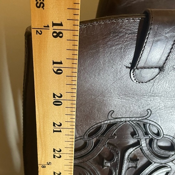 Frye Melissa Logo Boots Saddle Knee Riding Size 8.5 - Picture 8 of 16